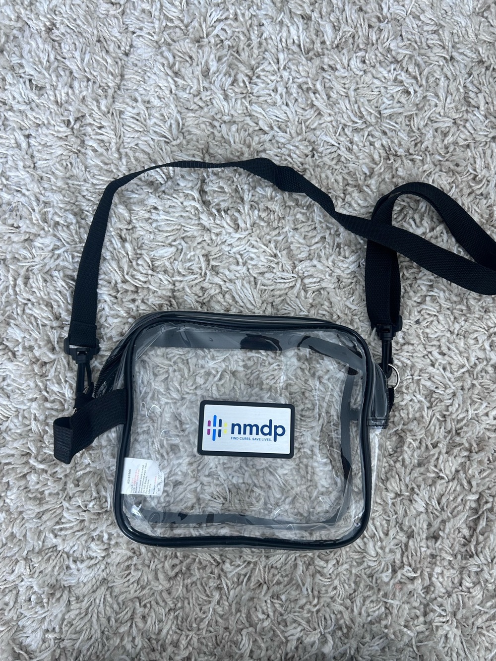 Clear Crossbody Bag with Black Trim and Adjustable Strap